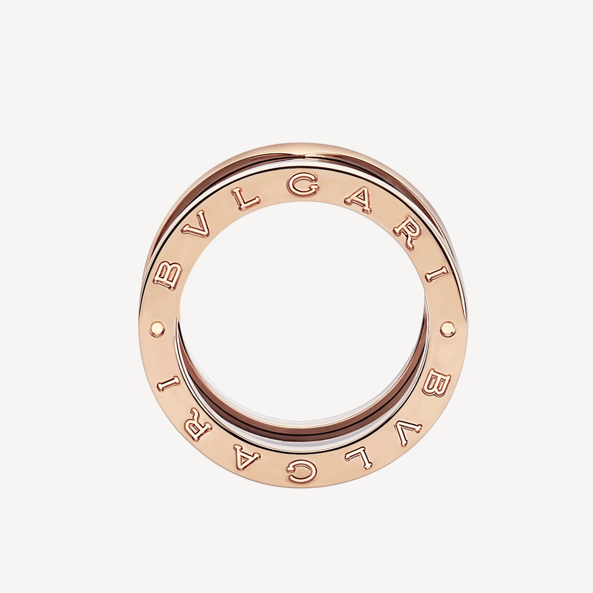 [ECHO ]ZERO 1 FOUR-BAND LOOPS AND BLACK CERAMIC SPIRAL PINK GOLD RING