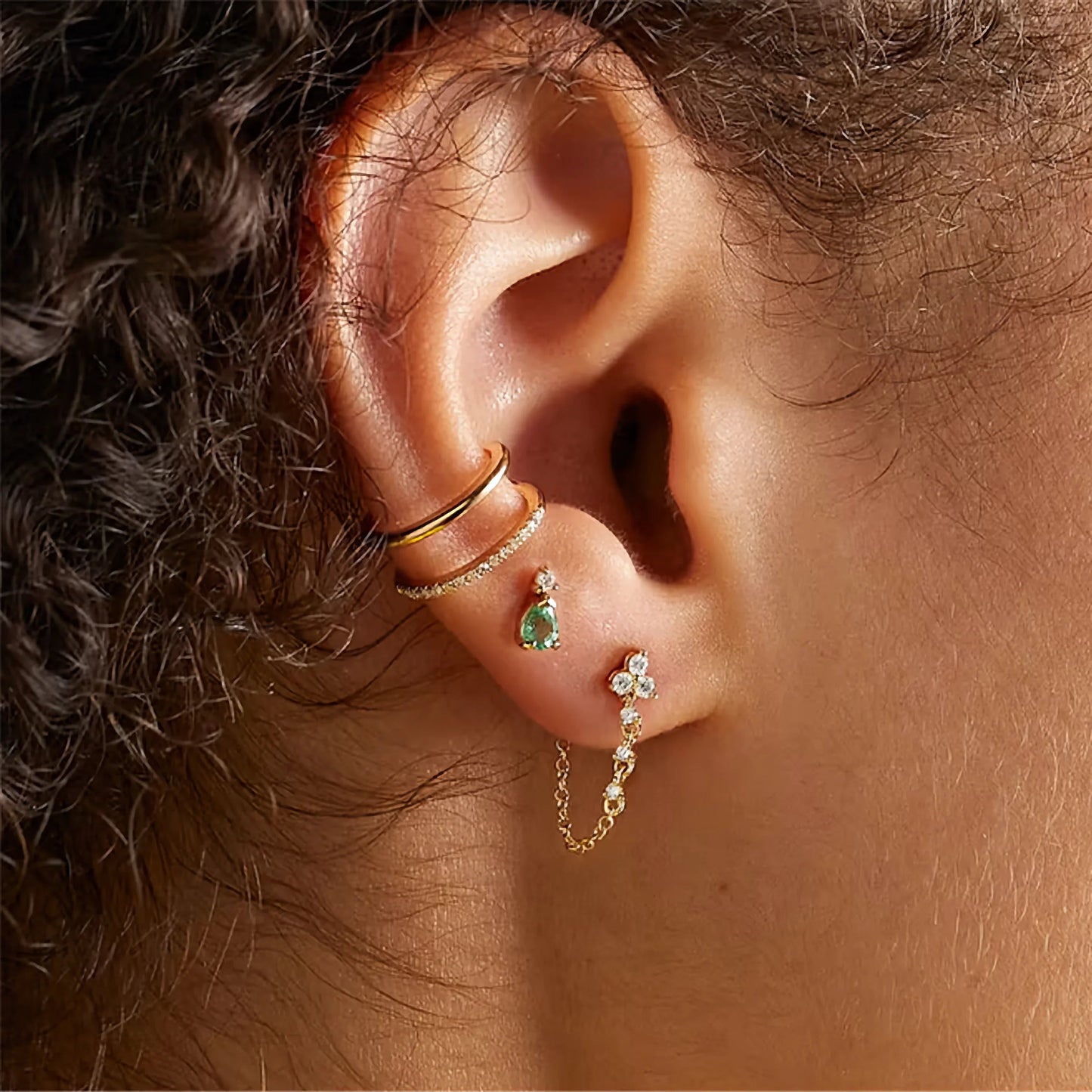 [Echo Fine]Daniella Diamond Chain Stud