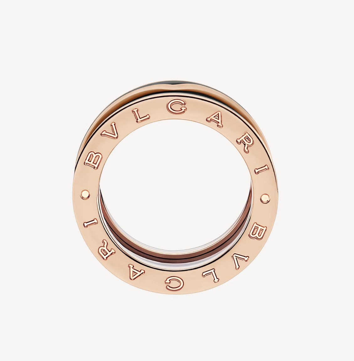 [ECHO ]ZERO 1 TWO-BAND WITH MATTE BLACK CERAMIC PINK GOLD RING