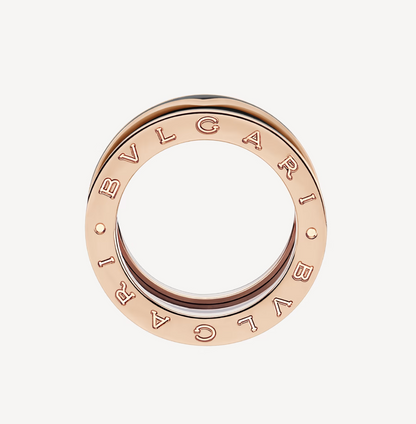 [ECHO ]ZERO 1 TWO-BAND WITH MATTE BLACK CERAMIC PINK GOLD RING