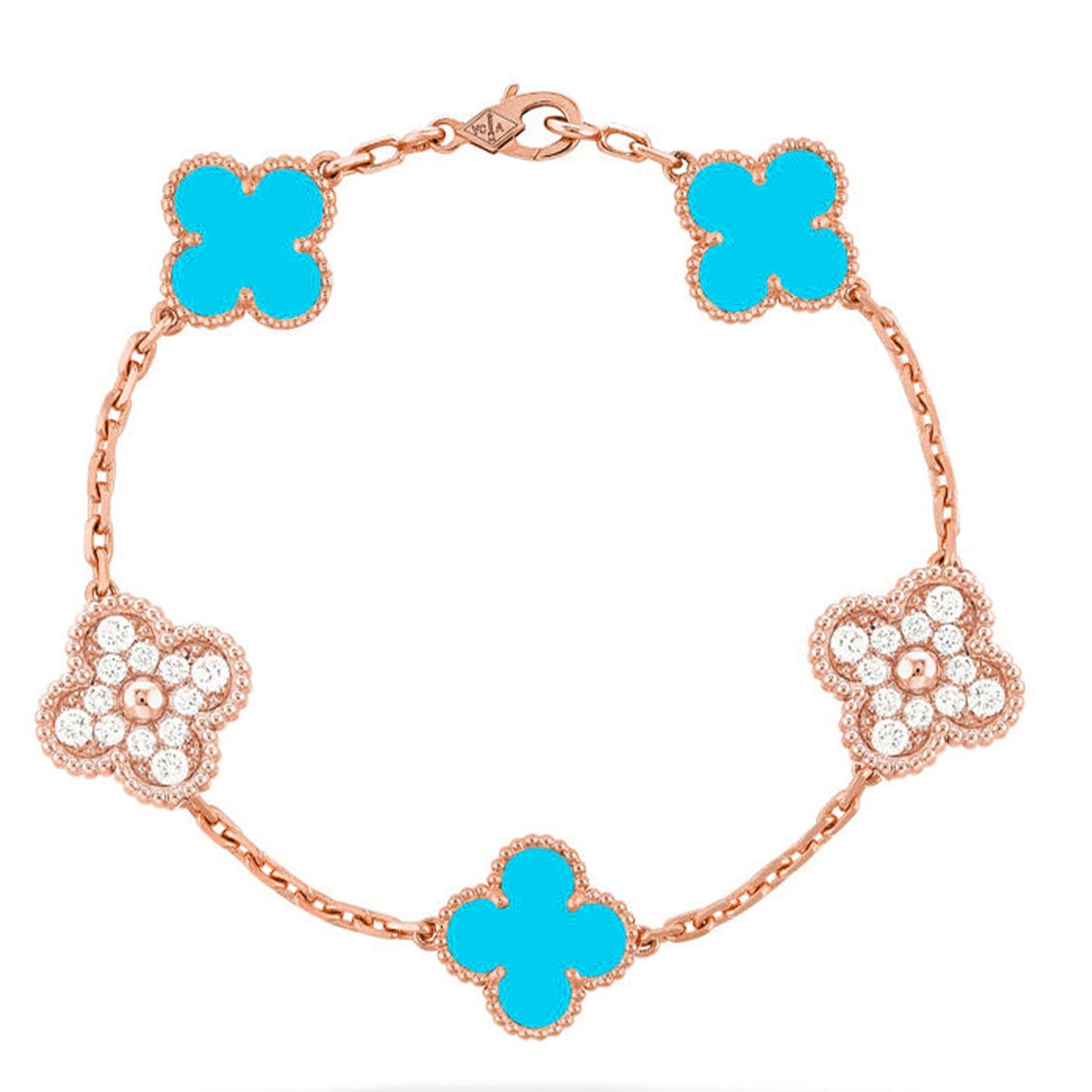 [ECHO ] CLOVER 5 MOTIF TURQUOISE BRACELET COLLECTION