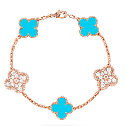 [ECHO ] CLOVER 5 MOTIF TURQUOISE BRACELET COLLECTION