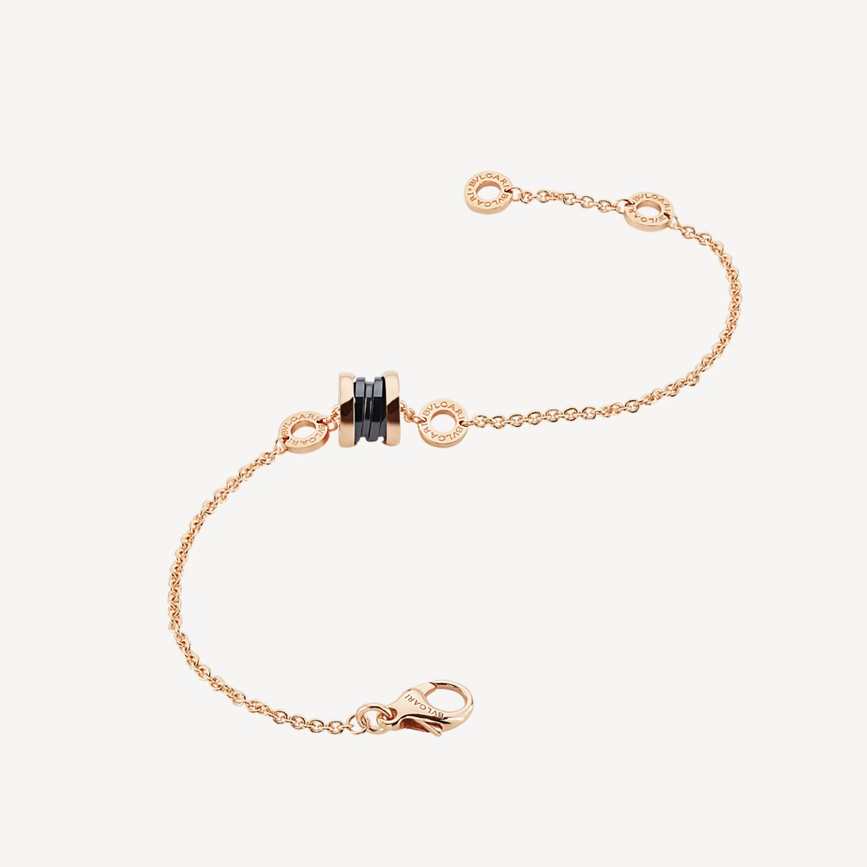 [ECHO ]ZERO 1 SOFT PINK GOLD AND BLACK CERAMIC BRACELET