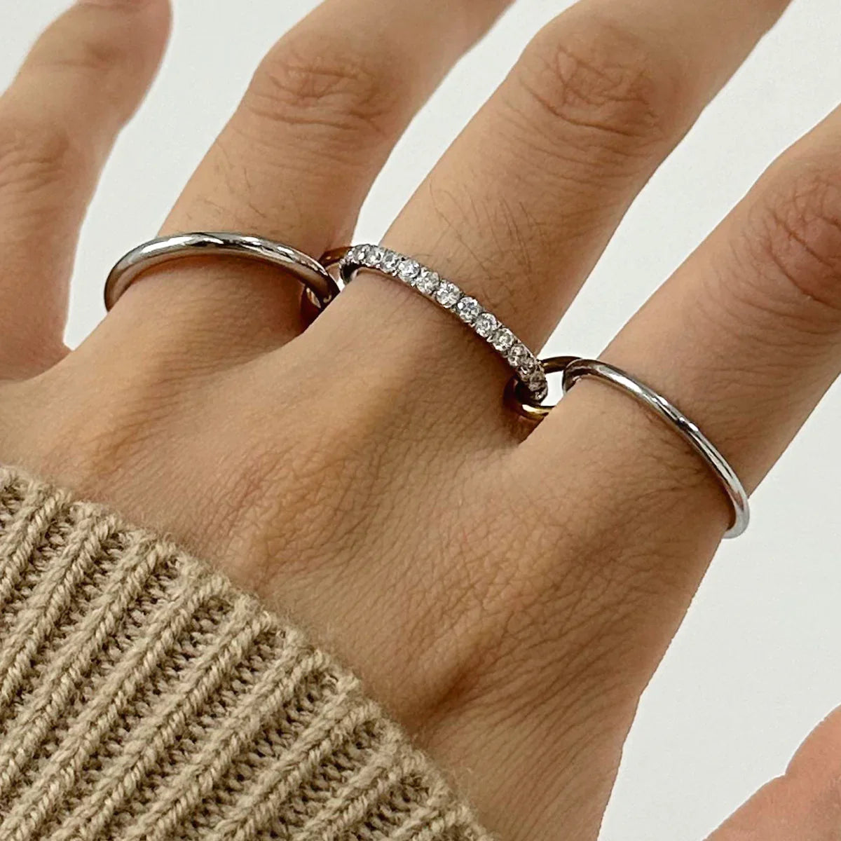 [Echo Fine]Evadne Diamond Ring Stack
