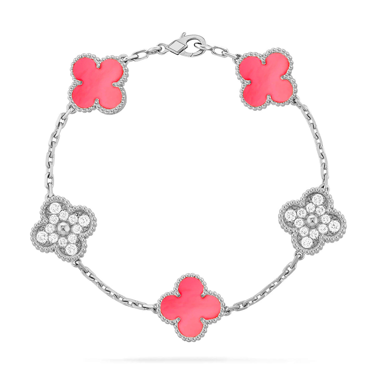 [ECHO ] CLOVER 5 MOTIFS  PINK MOP BRACELET COLLECTION