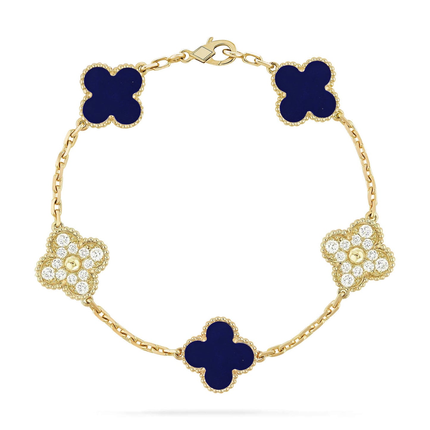 [ECHO ]CLOVER 5 MOTIF LAPIS LAZULI BRACELET COLLECTION