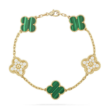 [ECHO ] CLOVER 5 MOTIF MALACHITE BRACELET COLLECTION