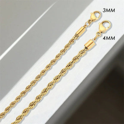 [Echo Fine]Bianca Rope Chain Gold Necklace