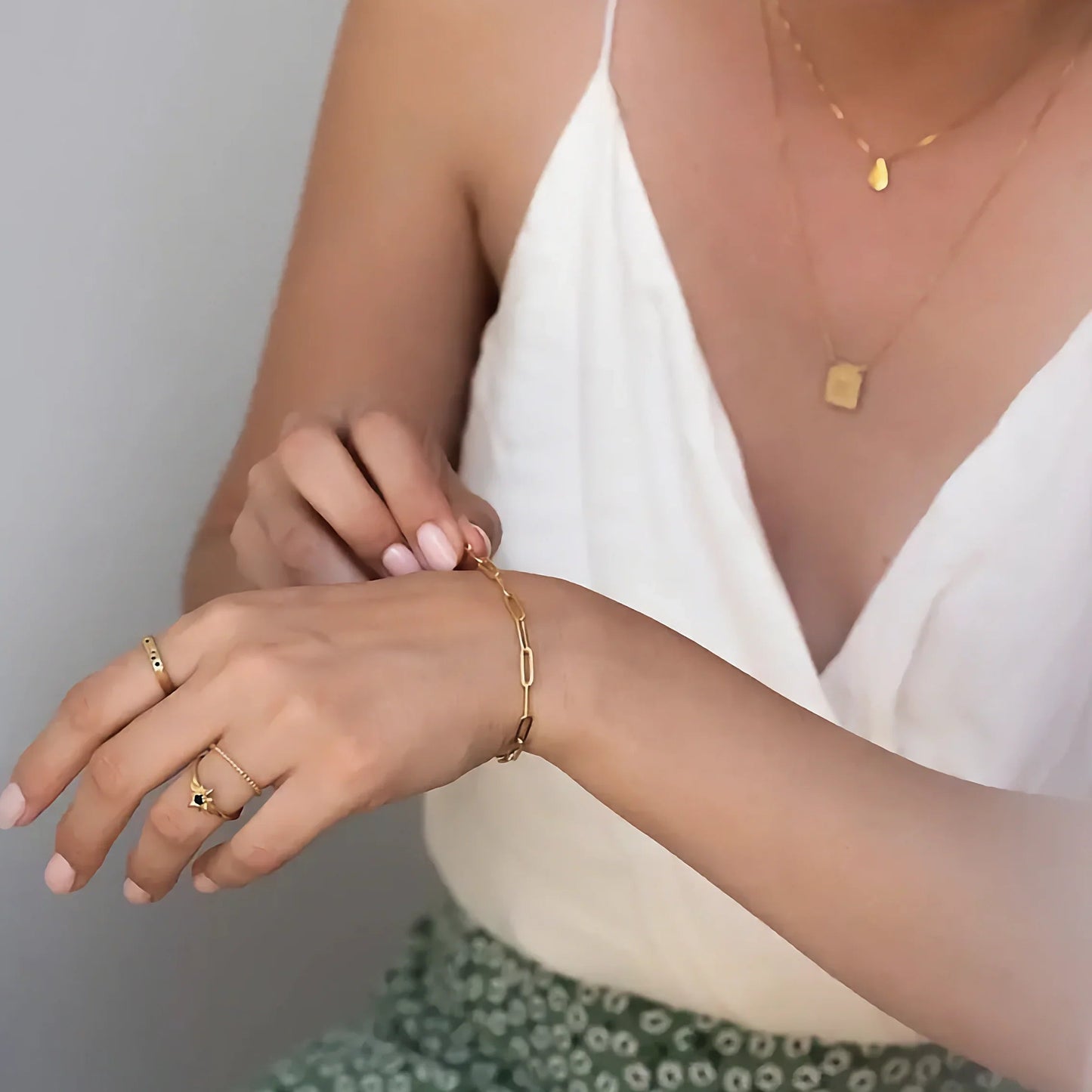 [Echo Fine]Eloise Gold Paperclip Bracelet