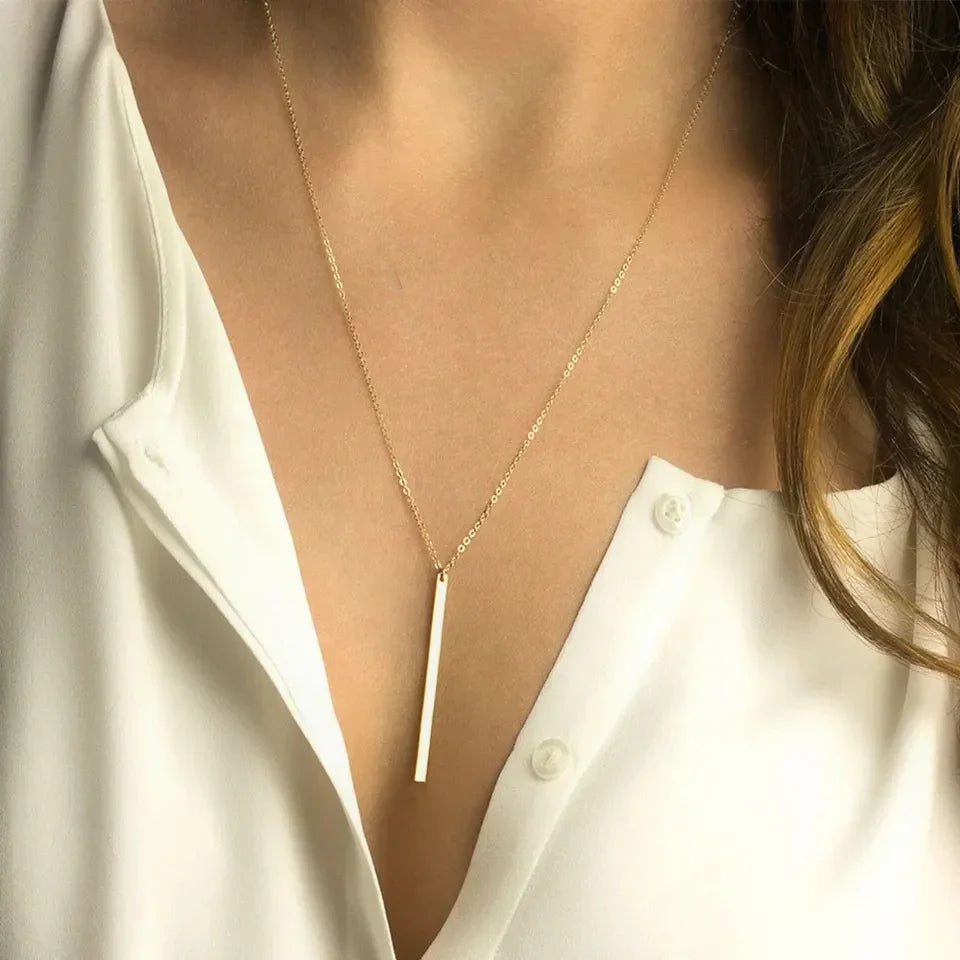 [Echo Fine]Allison Gold Bar Necklace