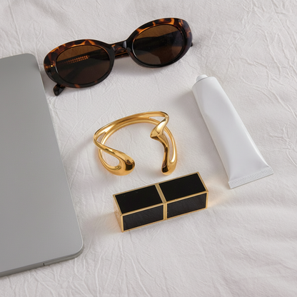 [Echo Fine]Lulu Sculpted Gold Bangle