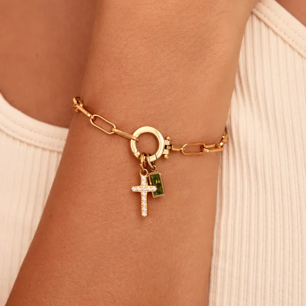[Echo Fine]Annabella Birthstone Cross Bracelet
