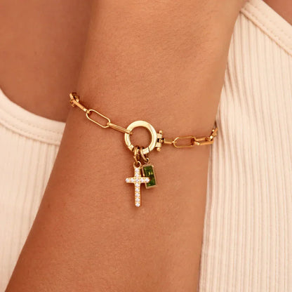 [Echo Fine]Annabella Birthstone Cross Bracelet