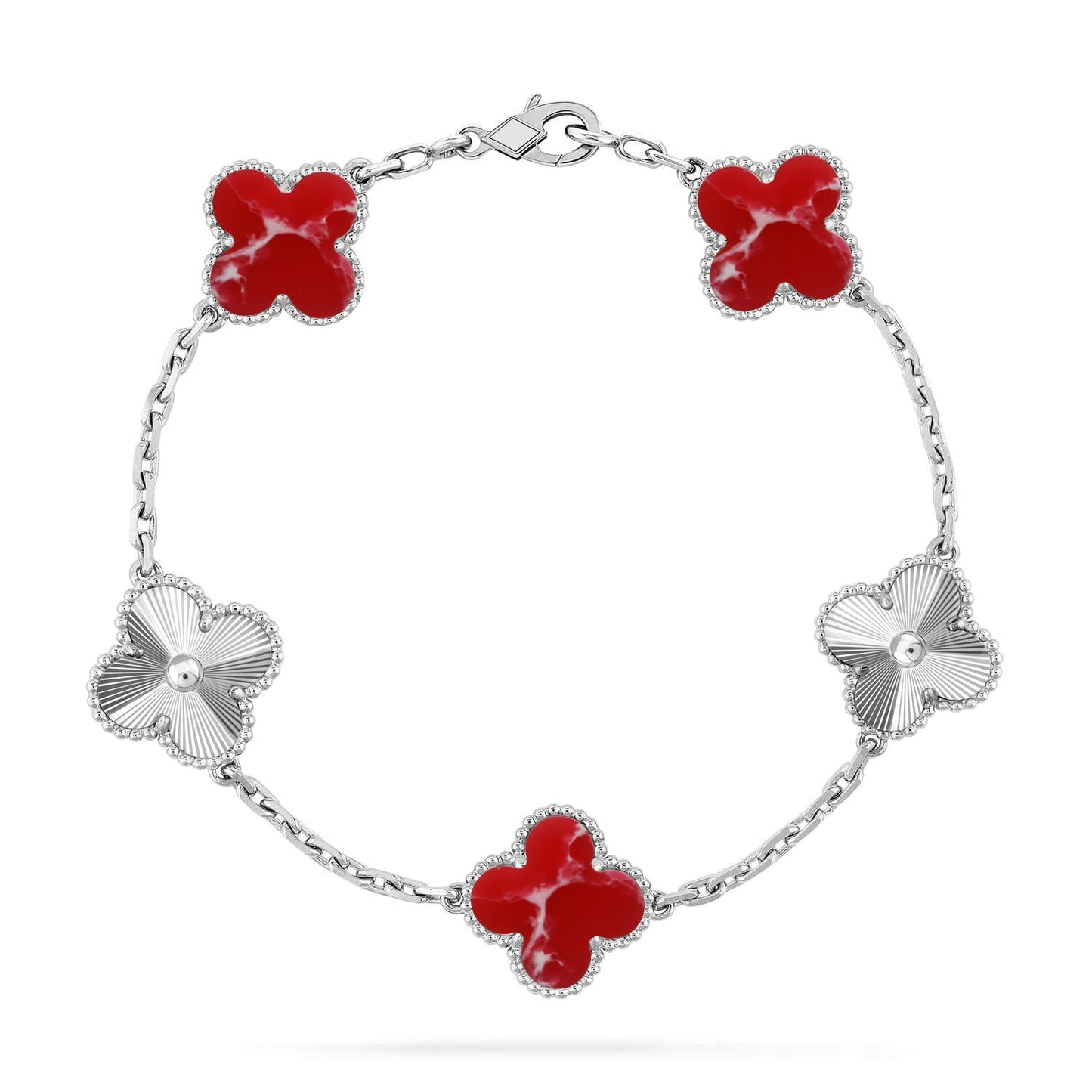 [ECHO ]CLOVER 5 MOTIF RED PATTERN BRACELET COLLECTION