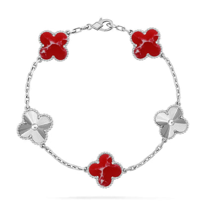 [ECHO ]CLOVER 5 MOTIF RED PATTERN BRACELET COLLECTION