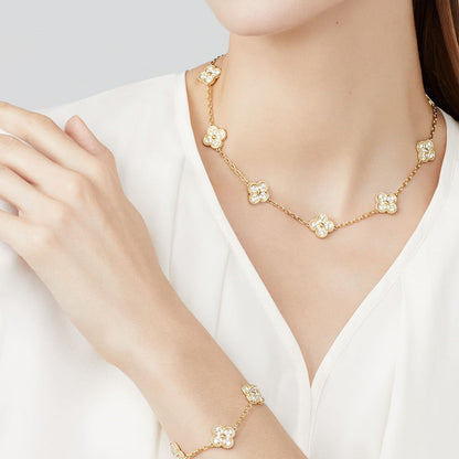 [ECHO ]CLOVER 10 MOTIFS DIAMOND NECKLACE
