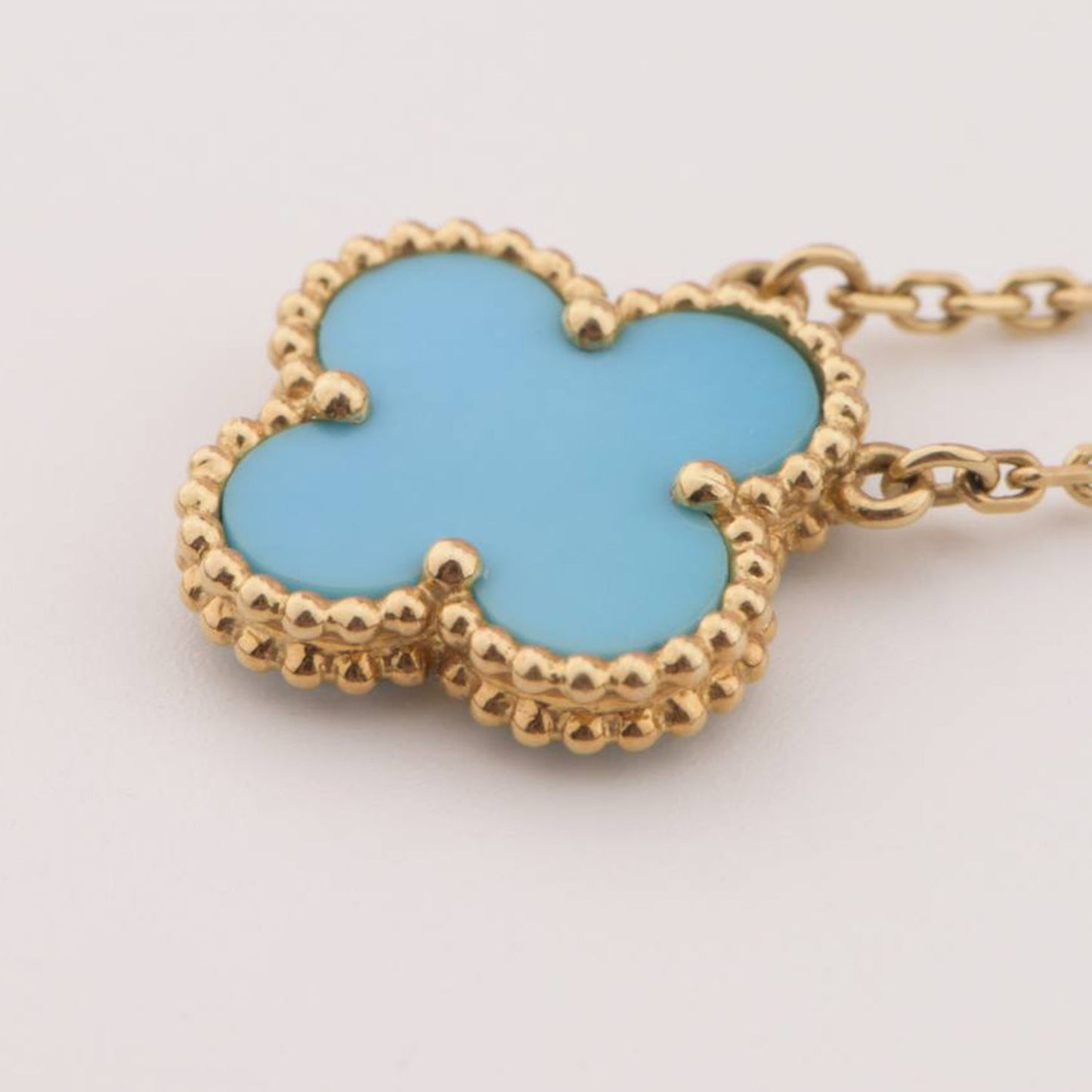 [ECHO ]CLOVER 15MM VINTAGE TURQUOISE NECKLACE