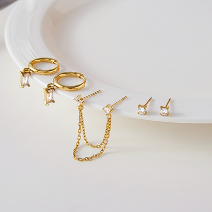 [Echo Fine]Dina Essential Diamond Earrings Bundle
