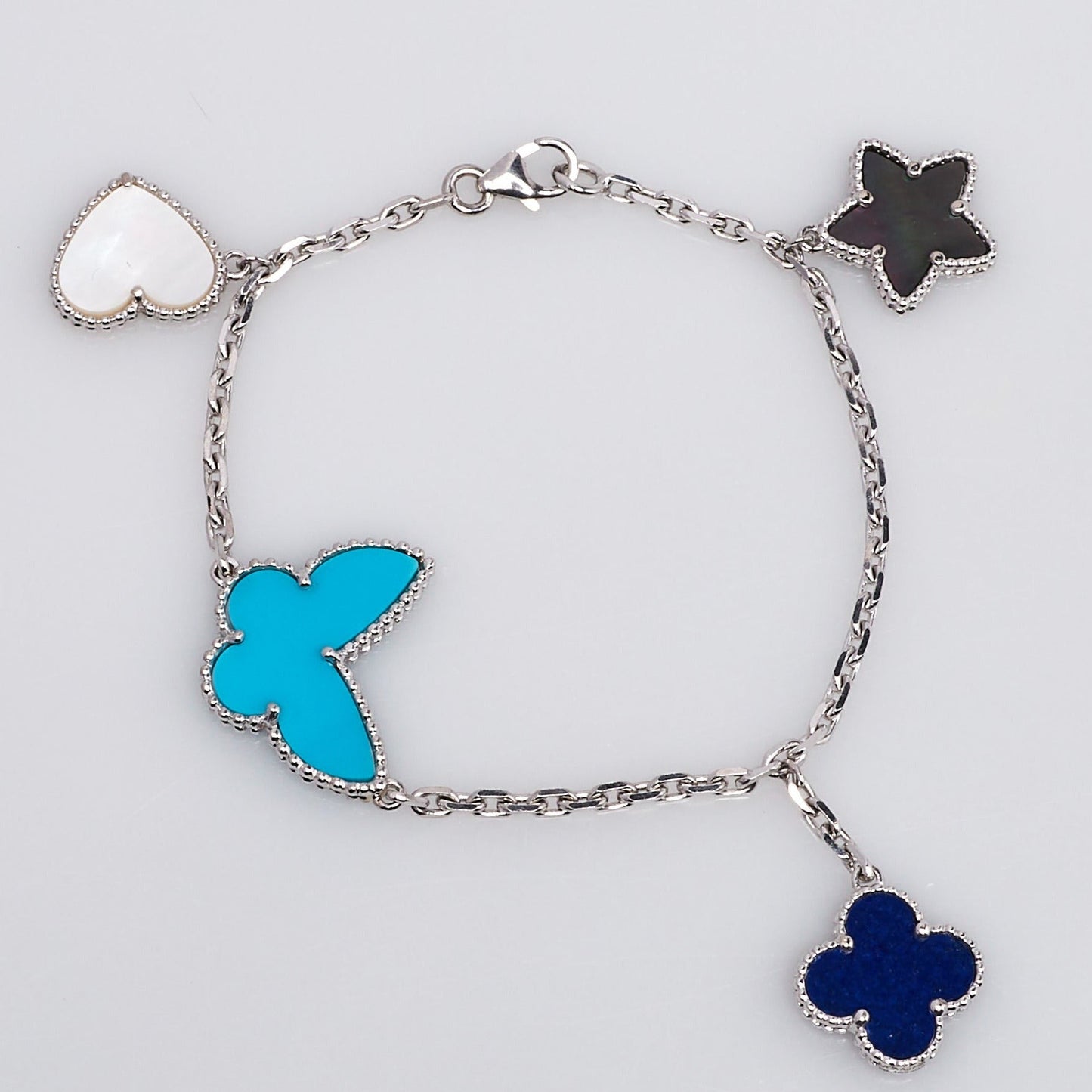 [ECHO ]LUCKY SPRING SILVER BRACELET 4 MOTIF