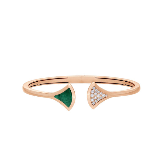 [ECHO ]DREAM BRACELET OPEN MALACHITE PINK GOLD