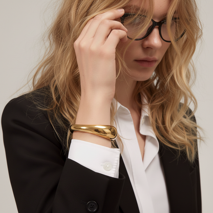 [Echo Fine]Jessa Sculpted Gold Bangle