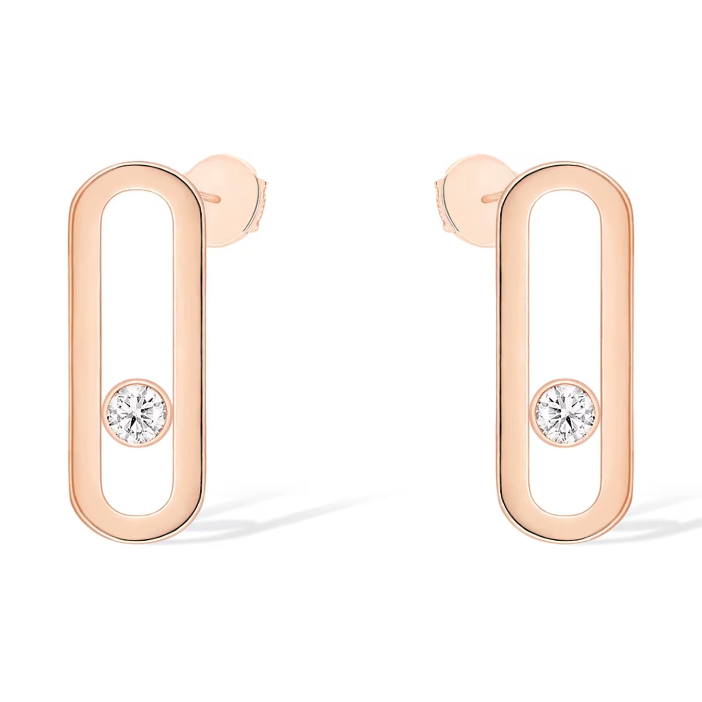 [ECHO]MOVE UNO SMALL 1 DIAMOND EARRINGS