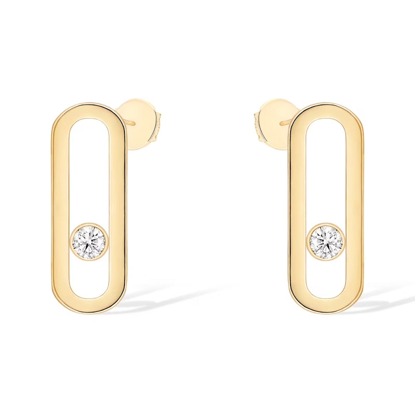 [ECHO]MOVE UNO SMALL 1 DIAMOND EARRINGS