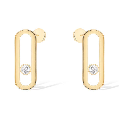 [ECHO]MOVE UNO SMALL 1 DIAMOND EARRINGS