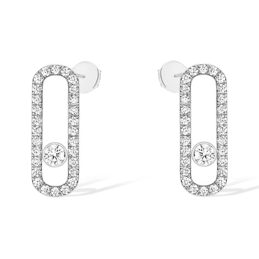 [ECHO]MOVE UNO STUD DIAMOND PAVED EARRINGS