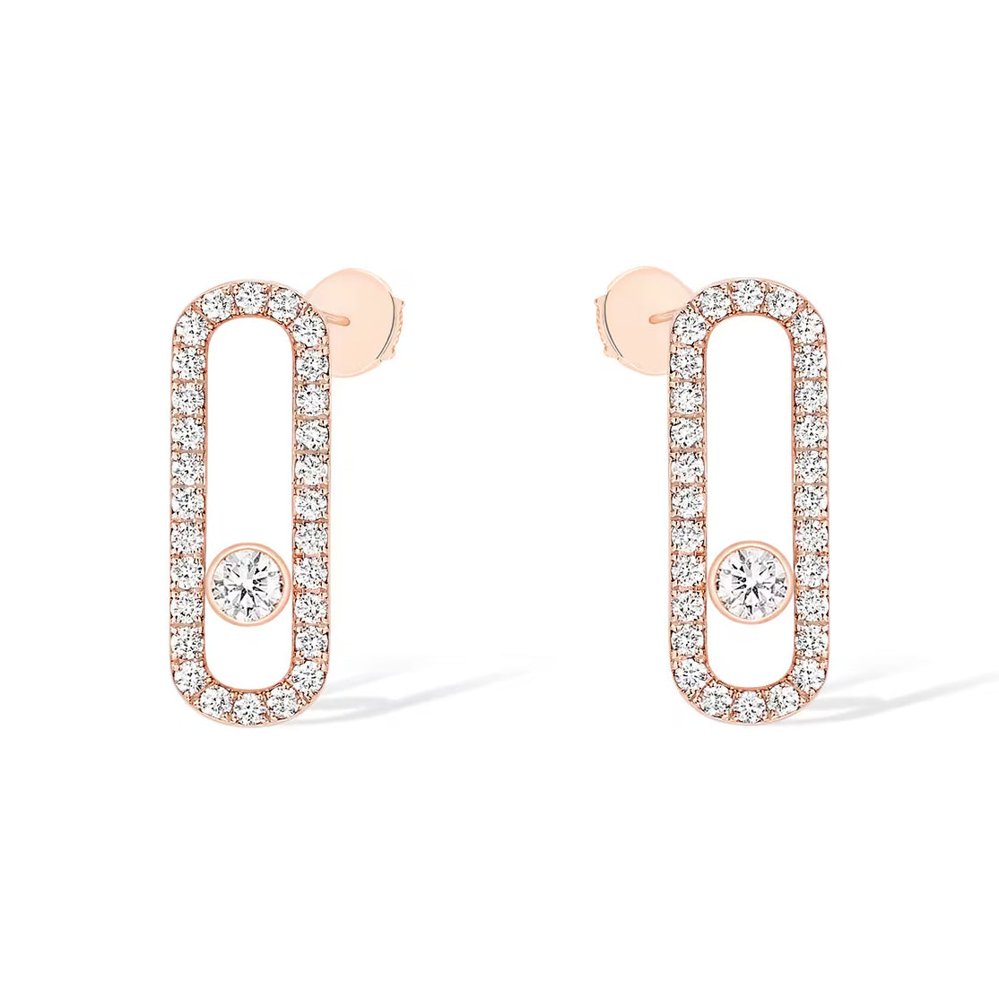 [ECHO]MOVE UNO STUD DIAMOND PAVED EARRINGS