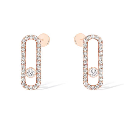 [ECHO]MOVE UNO STUD DIAMOND PAVED EARRINGS