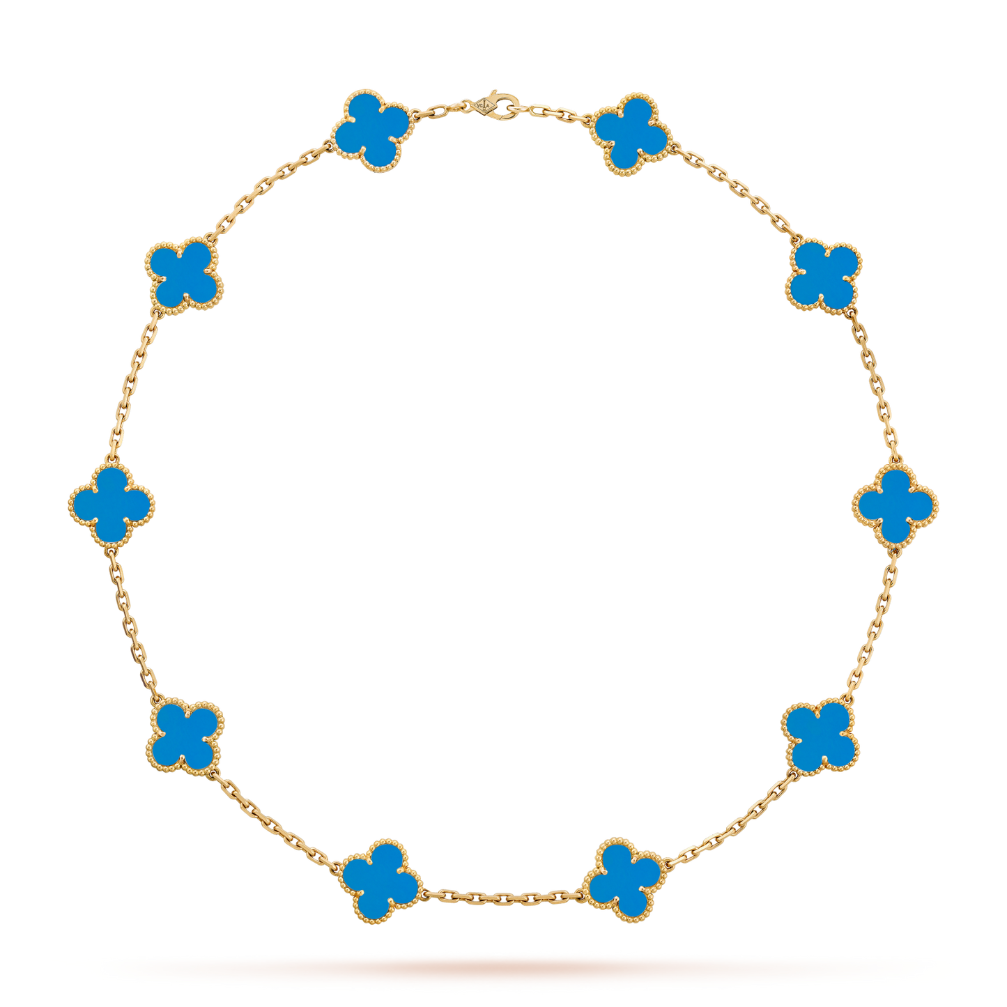 [ECHO ]CLOVER 10 MOTIFS BLUE AGATE NECKLACE