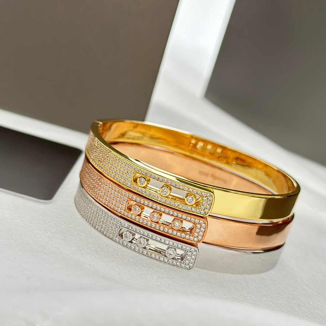 [ECHO]Move Noa Rose Gold Pavé Diamond Bangle Bracelet