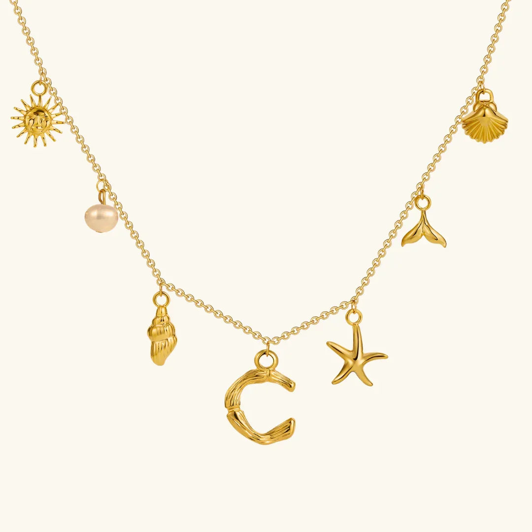 [Echo Fine]Avaria Ocean Initial Necklace