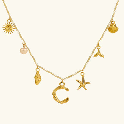 [Echo Fine]Avaria Ocean Initial Necklace