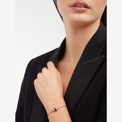 [ECHO ]ZERO 1 SOFT PINK GOLD AND BLACK CERAMIC BRACELET