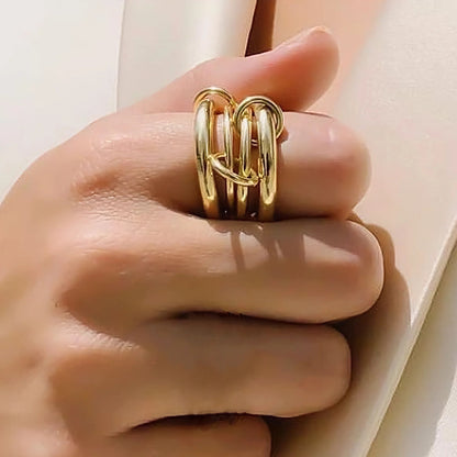 [Echo Fine]Alexandria Two-Tone Stacked Ring