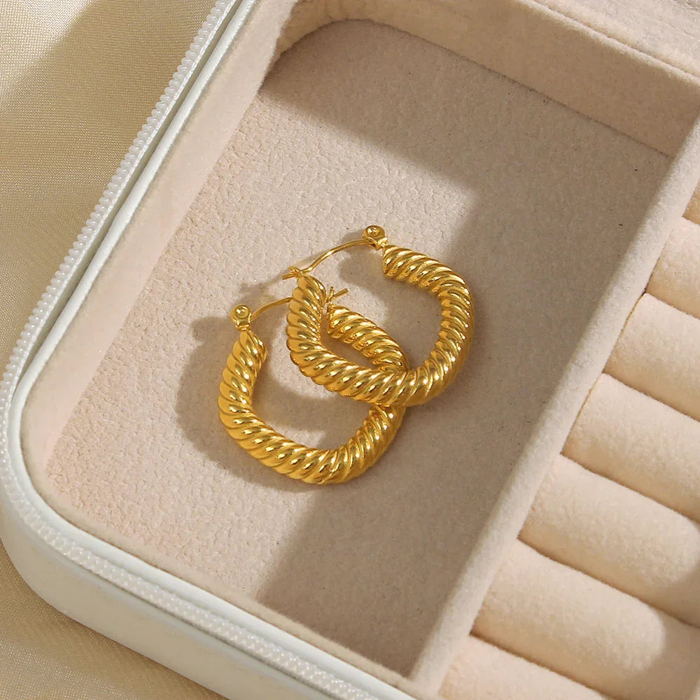[Echo Fine]Emani Twist Square Earrings