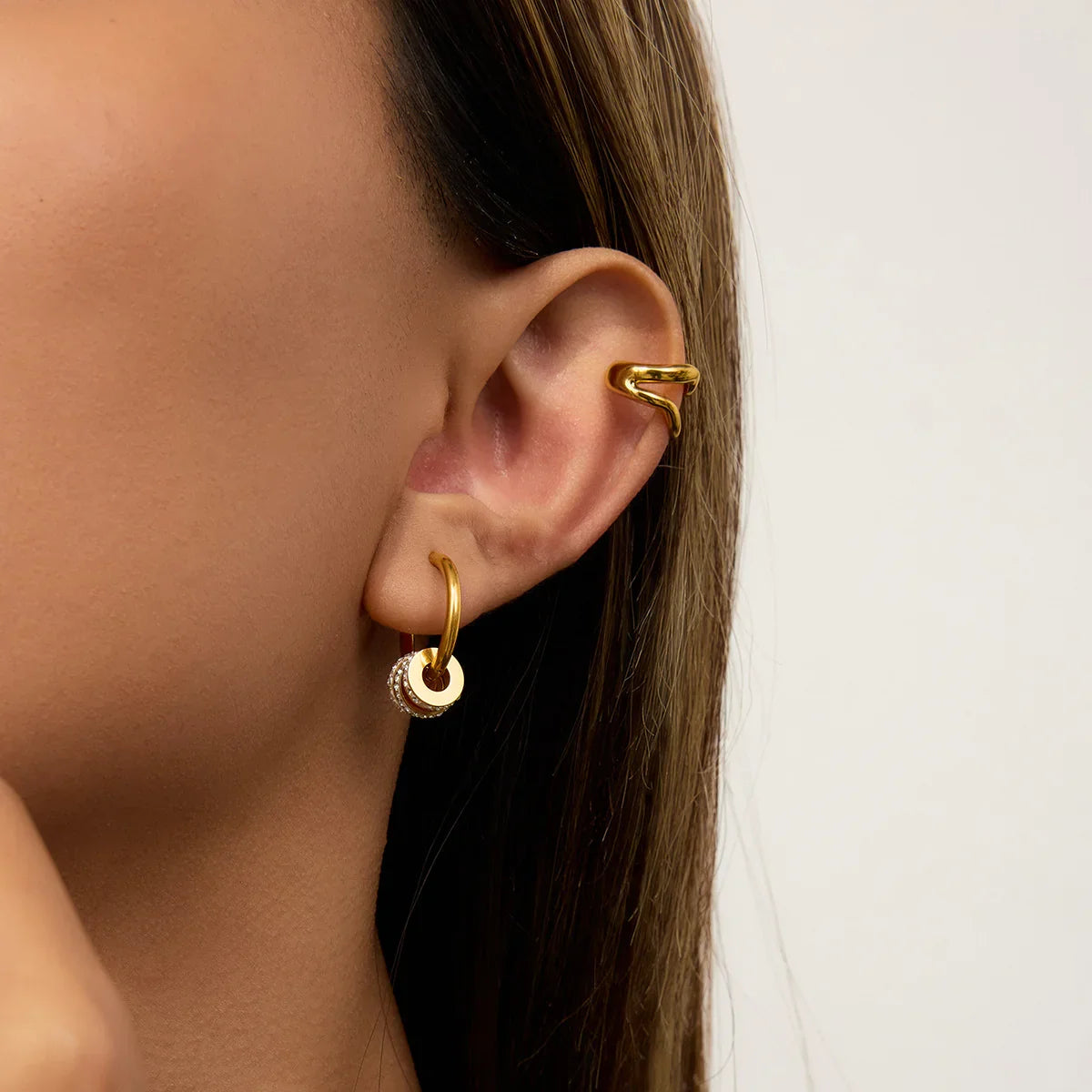 [Echo Fine]Rosiel Gold Ear Cuff Earrings