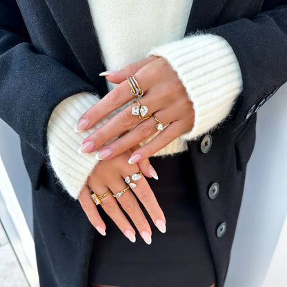 [Echo Fine]Chastity Diamond Ring Stack