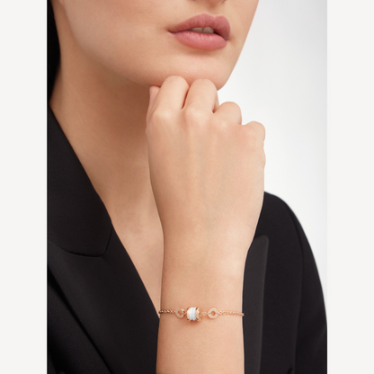 [ECHO ]ZERO 1 SOFT PINK GOLD AND WHITE CERAMIC BRACELET