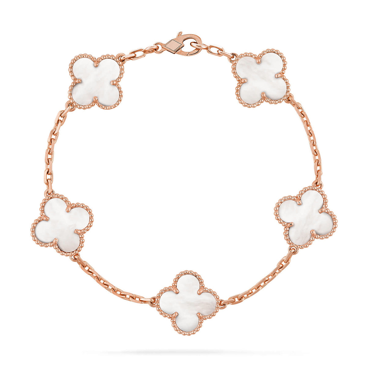 [ECHO ]CLOVER WHITE PEARL MOP 5 MOTIF BRACELET COLLECTION