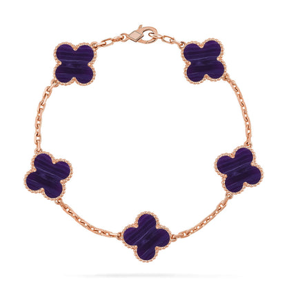 [ECHO ]CLOVER 5 MOTIF PURPLE STRIPES BRACELET COLLECTION