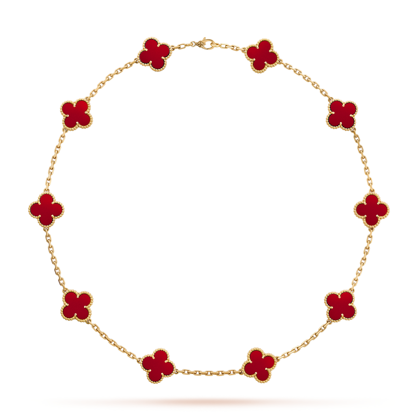 [ECHO ]CLOVER 10 MOTIFS CARNELIAN NECKLACE