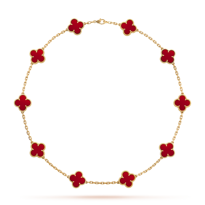 [ECHO ]CLOVER 10 MOTIFS CARNELIAN NECKLACE