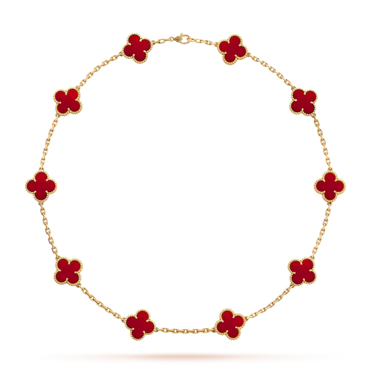 [ECHO ]CLOVER 10 MOTIFS CARNELIAN NECKLACE