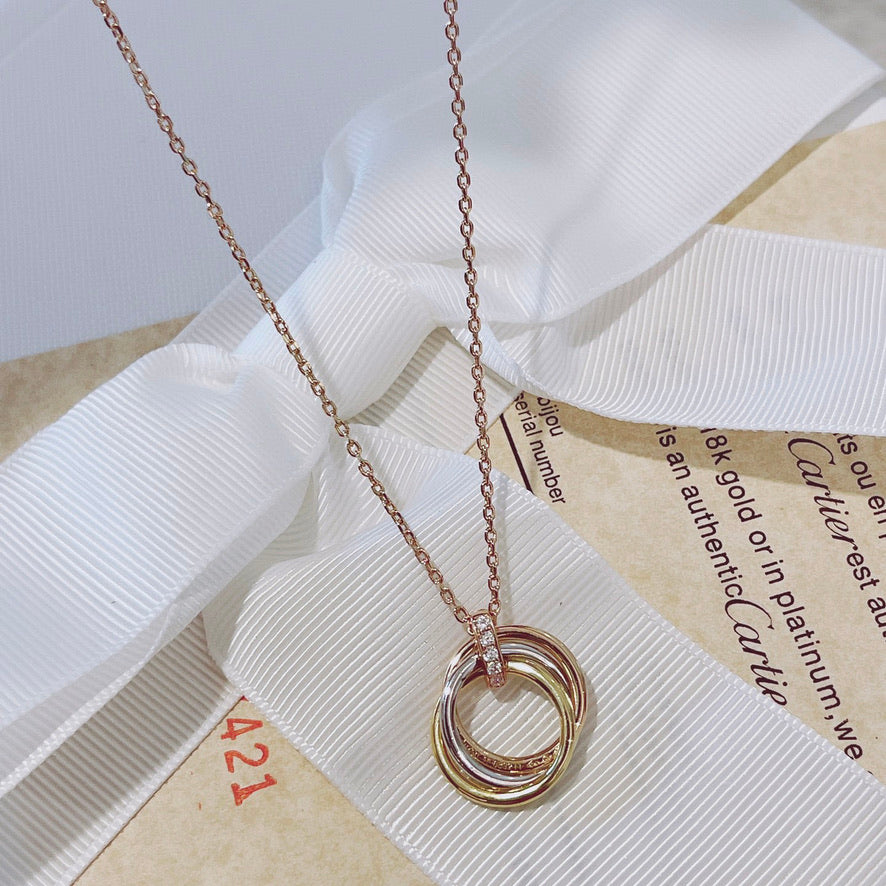 [ECHO ]TRINITY NECKLACE GOLD  DIAMONDS
