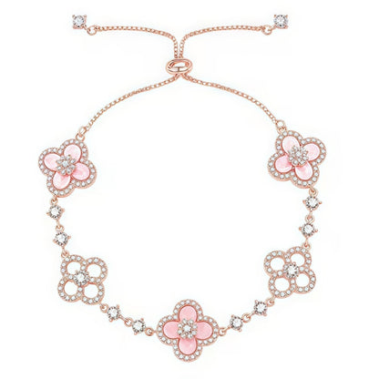 [ECHO ]CLOVER 5 MOTIF PINK BLUE RED WHITE BRACELET