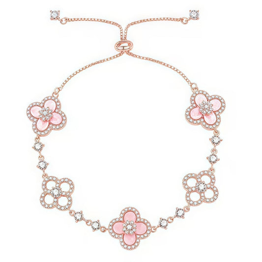 [ECHO ]CLOVER 5 MOTIF PINK BLUE RED WHITE BRACELET