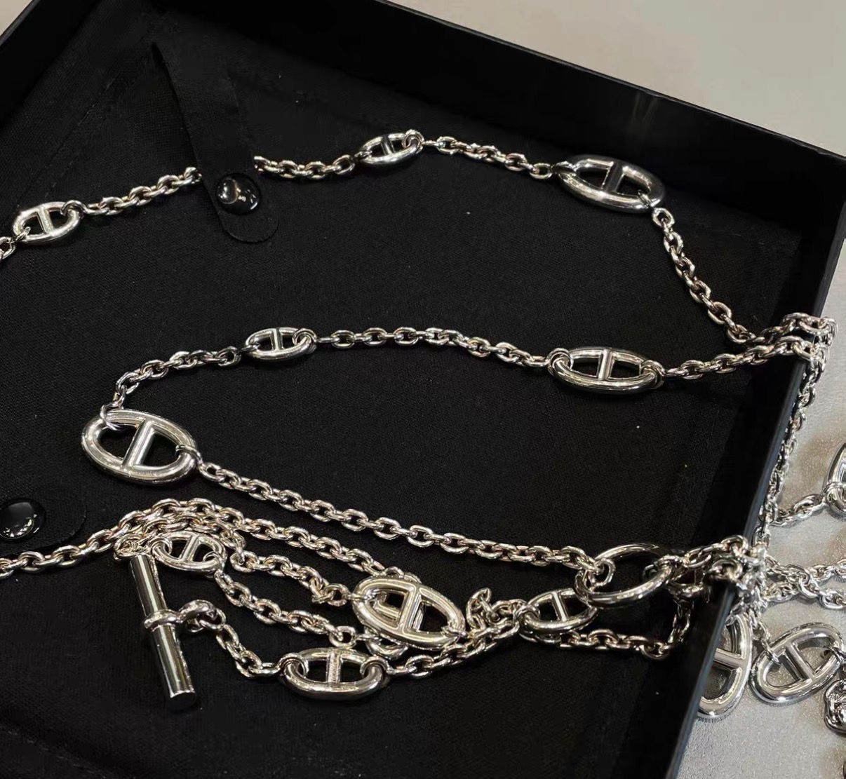 [ECHO ]HM CHAINE D'ANCRE PENDANT NECKLACE Pig's NoseSILVER